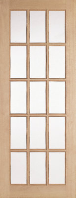 Fortia Clear Glazed Traditional Pine Veneer Internal Knotty Pine Door, (H)1981Mm (W)686Mm (T)35Mm
