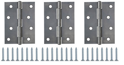 B&Q Steel Butt Door Hinge N436 (L)100Mm (W)100Mm, Pack Of 3