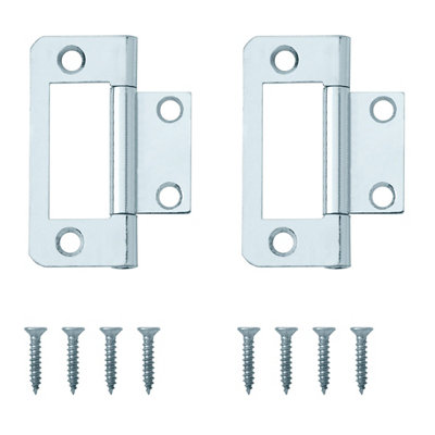 B&Q Zinc-Plated Metal Flush Door Hinge N177 (L)50Mm (W)50Mm, Pack Of 8