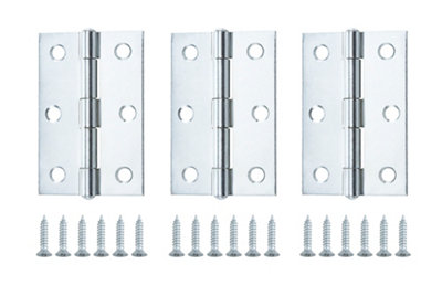 B&Q Zinc-Plated Metal Butt Door Hinge N174 (L)75Mm (W)75Mm, Pack Of 3