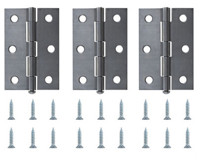 B&Q Steel Butt Door Hinge N173 (L)75Mm (W)75Mm, Pack Of 3