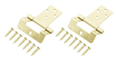 B&Q Brass-Plated Metal Flush Door Hinge N162 (L)50Mm, Pack Of 2