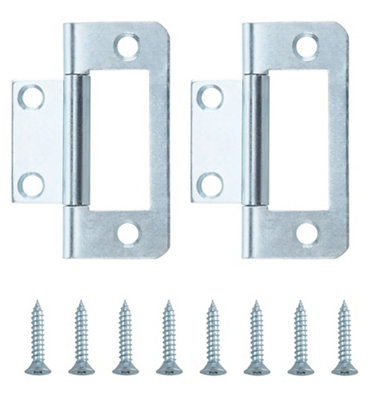 B&Q Zinc-Plated Metal Flush Door Hinge No99 (L)50Mm (W)50Mm, Pack Of 2