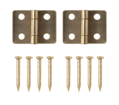 B&Q Brass-Plated Metal Butt Door Hinge N162 (L)13Mm (W)13Mm, Pack Of 2