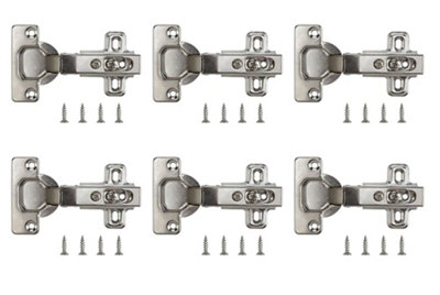 B&Q Nickel-Plated Metal Sprung Concealed Hinge (L)35Mm, Pack Of 6