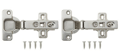 B&Q Nickel-Plated Metal Sprung Concealed Hinge (L)35Mm, Pack Of 2