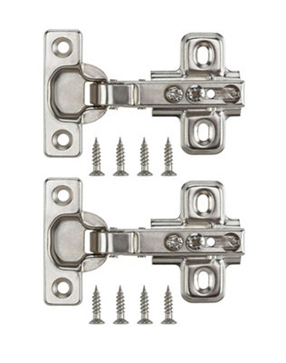 B&Q Nickel-Plated Metal Sprung Concealed Hinge (L)26Mm, Pack Of 2