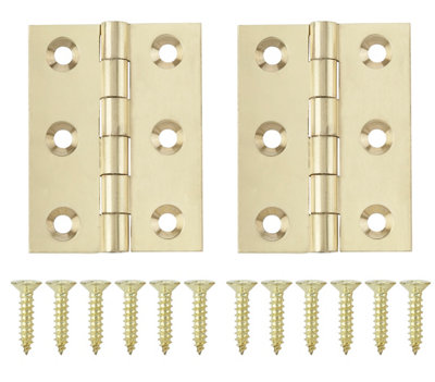 B&Q Polished Brass-Plated Metal Butt Door Hinge N162 (L)50Mm (W)50Mm, Pack Of 2