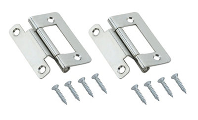 B&Q Zinc-Plated Metal Flush Door Hinge No98 (L)50Mm, Pack Of 2