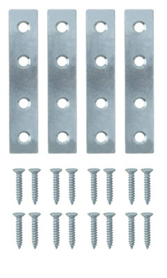 Diall Zinc-Plated Steel Mending Plate (L)75Mm (W)16Mm (T)1.5Mm, Pack Of 20