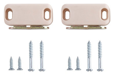 B&Q Magnolia Magnetic Cabinet Catch (L)42Mm (W)21.5Mm