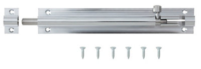 Smith & Locke Chrome-Plated Silver Brass Barrel Door Bolt N457 (L)152Mm (W)25Mm