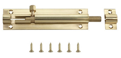 B&Q Brass Barrel Door Bolt N382 (L)102Mm (W)26Mm