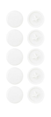 B&Q White Plastic Screw Cap (Dia)4Mm, Pack Of 20