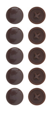 B&Q Brown Plastic Screw Cap (Dia)4Mm, Pack Of 20