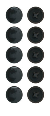 B&Q Black Plastic Screw Cap (Dia)4Mm, Pack Of 20