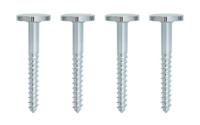 B&Q Silver Slotted Flat Countersunk Mirror Screw (L)38Mm, Pack Of 4