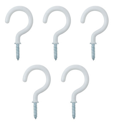 Diall White Large Cup Hook (L)47Mm, Pack Of 25