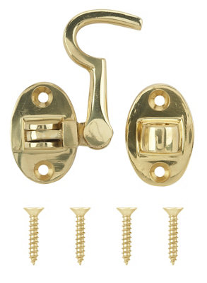 Diall Brass-Plated Cabin Hook, (L)70Mm