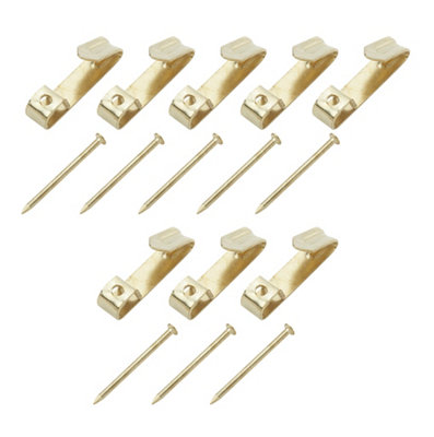 Diall Brass-Plated No. 1 Picture Hook (W)26Mm, Pack Of 8