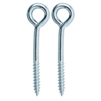 Diall Zinc-Plated Metal Large Vine Eye (L)75Mm, Pack Of 2