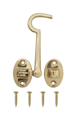 Diall Brass-Plated Cabin Hook, (L)100Mm