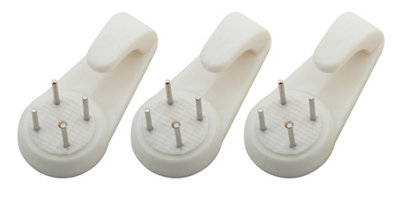 Diall White Picture Hook (W)40.5Mm, Pack Of 3