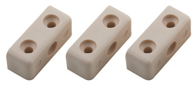 B&Q Magnolia Steel Assembly Joint (L)37.5Mm, Pack Of 24