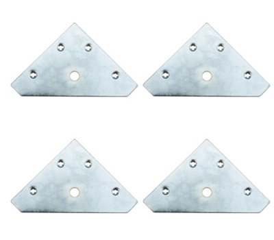 Diall Zinc-Plated Mild Steel Corner Bracket (H)1.5Mm (W)82Mm (L)82Mm, Pack Of 4