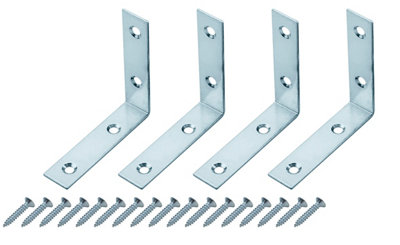 Diall Zinc-Plated Mild Steel Corner Bracket (H)1.5Mm (W)67.5Mm (L)65Mm, Pack Of 4