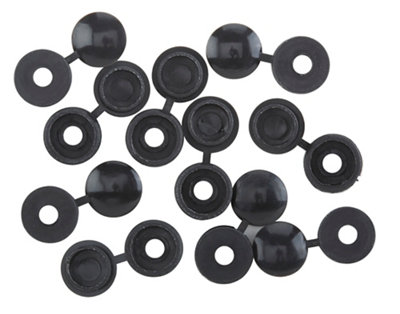 B&Q Black Plastic Screw Cap (Dia)12Mm, Pack Of 10
