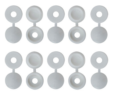 B&Q White Plastic Screw Cap (Dia)12Mm, Pack Of 100