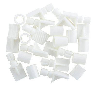 Diall White Plastic Shelf Support (L)26Mm, Pack Of 12