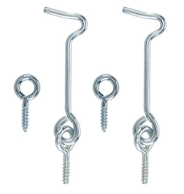 Diall Zinc-Plated Metal Gate Hook & Eye (L)51Mm, Pack Of 2