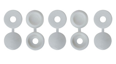 B&Q White Plastic Screw Cap (Dia)12Mm, Pack Of 10