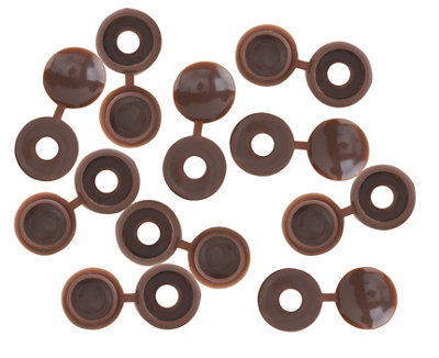 B&Q Brown Plastic Screw Cap (Dia)12Mm, Pack Of 10