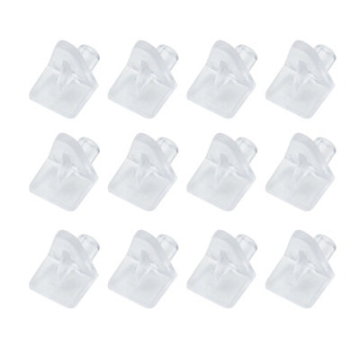 Diall Clear Nickel-Plated Plastic Shelf Support (L)14Mm, Pack Of 12