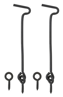 Diall Black Metal Gate Hook & Eye (L)100Mm, Pack Of 2