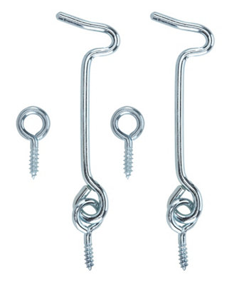 Diall Zinc-Plated Metal Gate Hook & Eye (L)75Mm, Pack Of 2