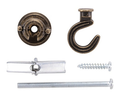Diall Antique Effect C-Shaped Single Hook (H)50Mm (W)28Mm