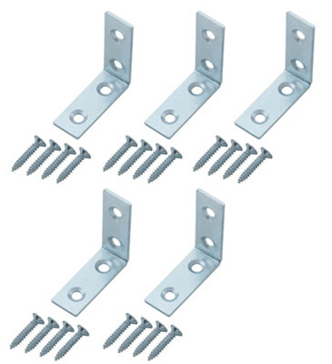Diall Zinc-Plated Mild Steel Corner Bracket (H)1.5Mm (W)41.5Mm (L)40Mm, Pack Of 20