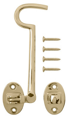 Diall Brass-Plated Cabin Hook, (L)130Mm