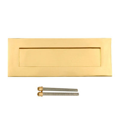 B&Q Brass Effect Metal Letter Plate, (H)90Mm (W)280Mm