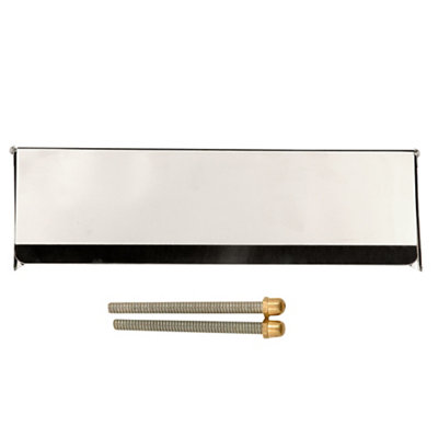 B&Q Polished Chrome Effect Metal Letter Plate, (H)75Mm (W)280Mm