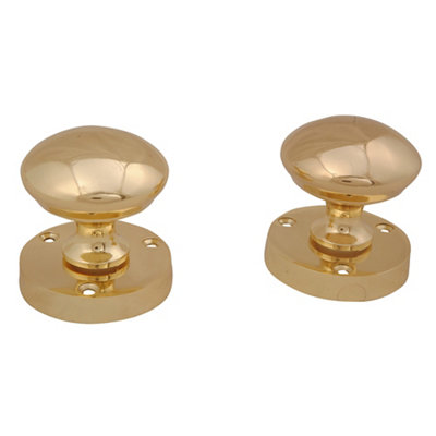 B&Q Brass Effect Zamac Round Internal Door Knob (Dia)54Mm