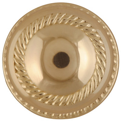 B&Q Polished Brass Effect Zamac Round Door Knob (Dia)53Mm, Pair