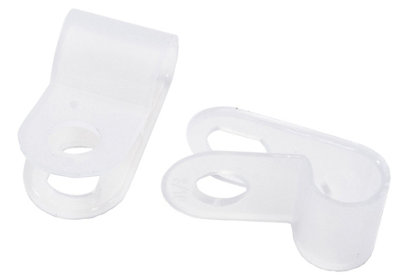 B&Q Transparent Polyethylene (Pe) Cable Cleat, Pack Of 20