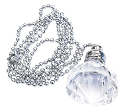 B&Q Diamond Crystal Effect Acrylic Light Pull
