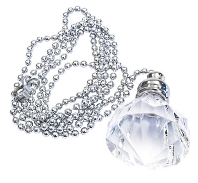 B&Q Diamond Crystal Effect Acrylic Light Pull
