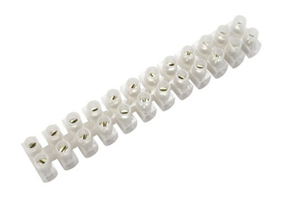 B&Q 12 Way 15A Plastic White Earth Terminal Block